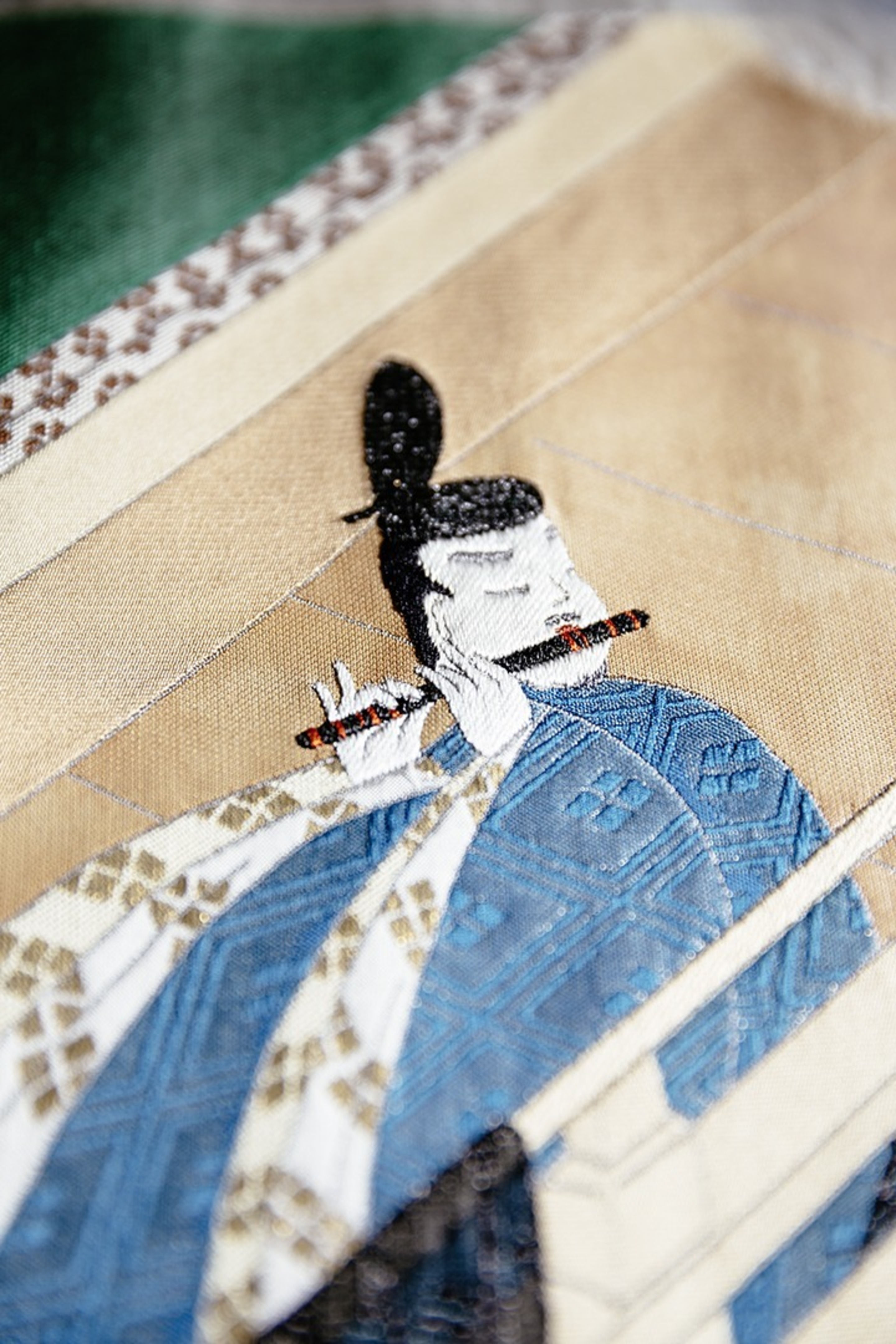 Itarô Yamaguchi, rouleaux tissés du Dit du Genji (détail), musée national des arts asiatiques – Guimet © © Stéphane Rambaud