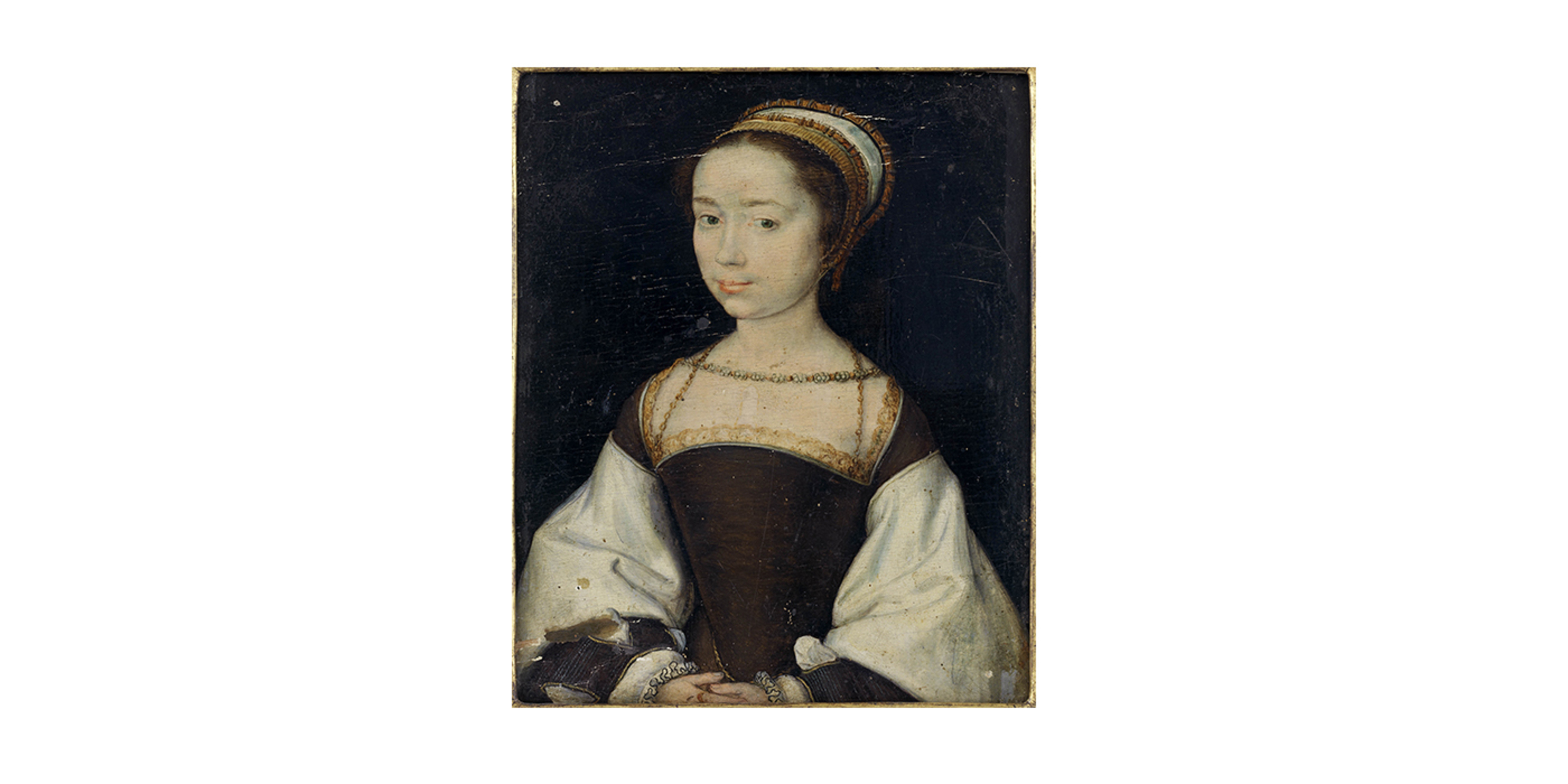Corneille de Lyon, Portrait d’une jeune inconnue, Lyon, entre 1520 et 1540. © © musée des Tissus – Pierre Verrier