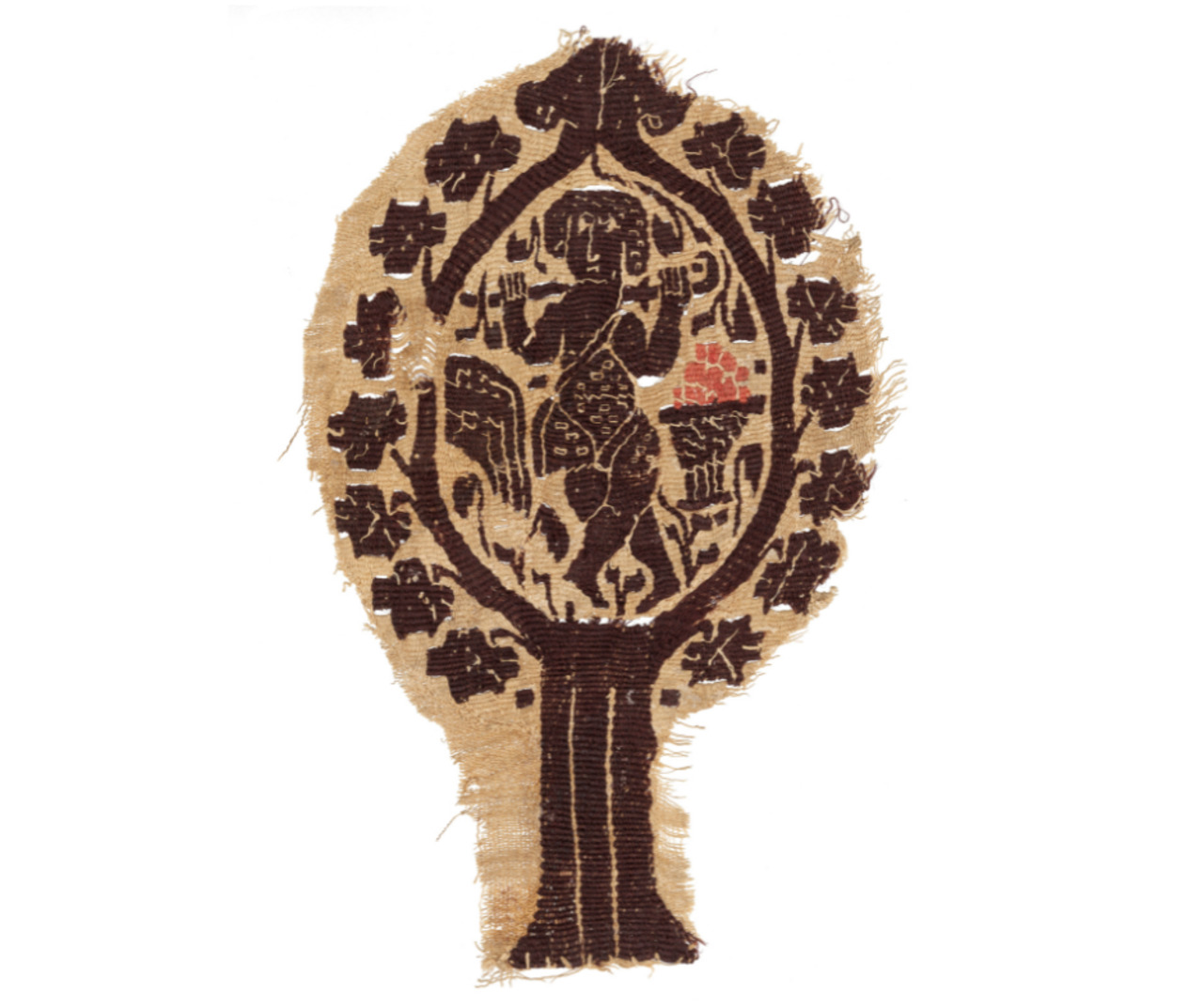 Étoffe à décor d'arbre stylisé dont les branches forment un compartiment, Akhmîm (Égypte), 8ème siècle