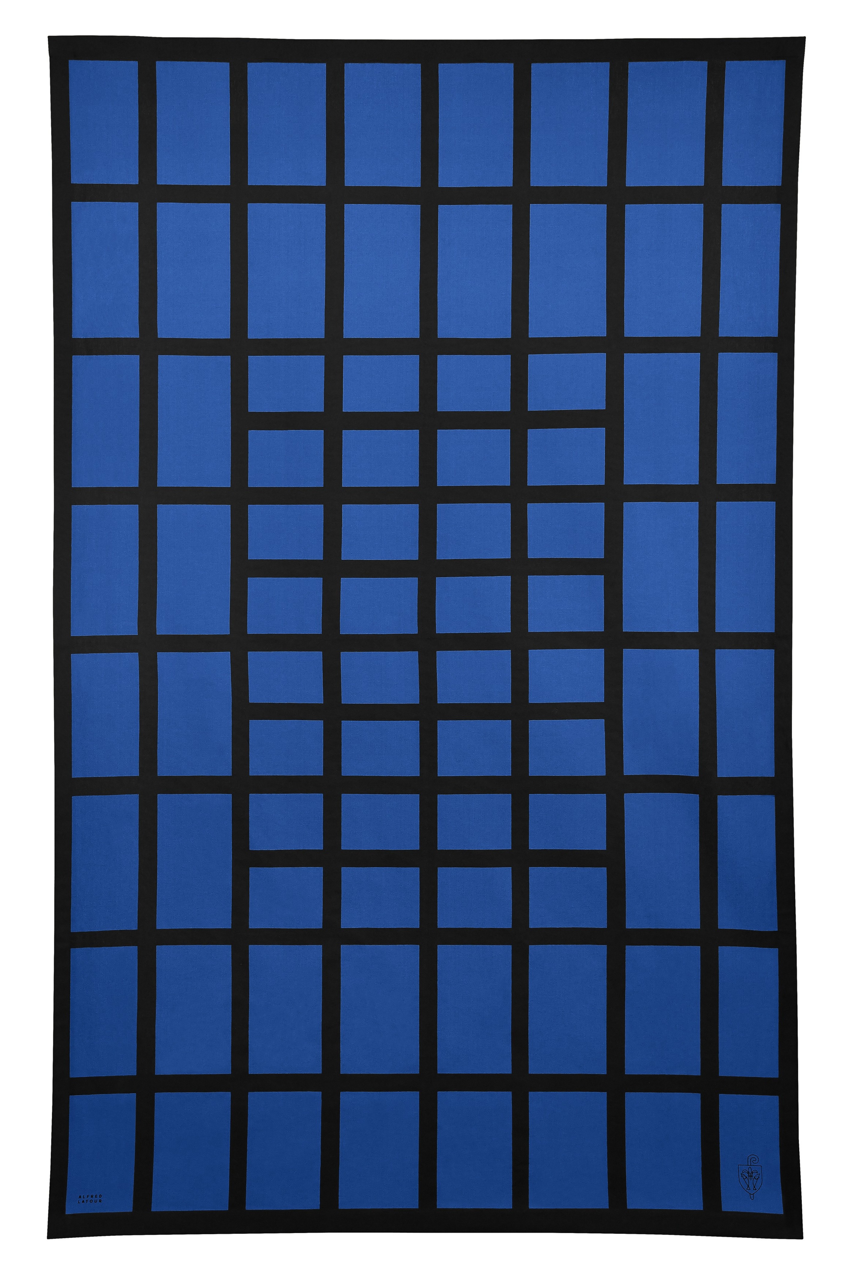 Alfred Latour (dessinateur), Manufacture d’impression sur étoffes Beauvillé (exécutant), Sans Titre Bleu, 2020, MT 2022.8.7 © ©Abbaye de Fontenay