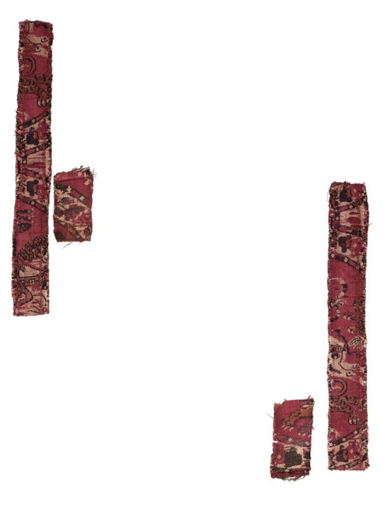 Bande de samit à décor de chasse, Byzance, entre 8e et première moitié du 9e siècle,  MT 40440. Legs de Jean Pozzi, 1971. © © Lyon, musée des Tissus et des arts décoratifs — D. R. 