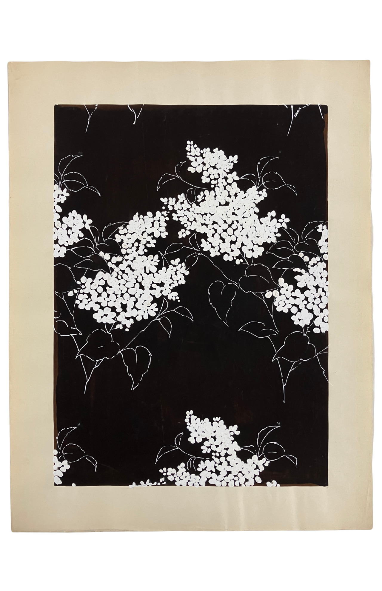 Charles Bellon (dessinateur), Dessin de fabrique, Lyon, entre 1920 et 1976. MT 2024.10.1. Don de Blanche et Bertrand Bellon, 2024. © © Lyon, musée des Tissus et Arts décoratifs – D. R. 