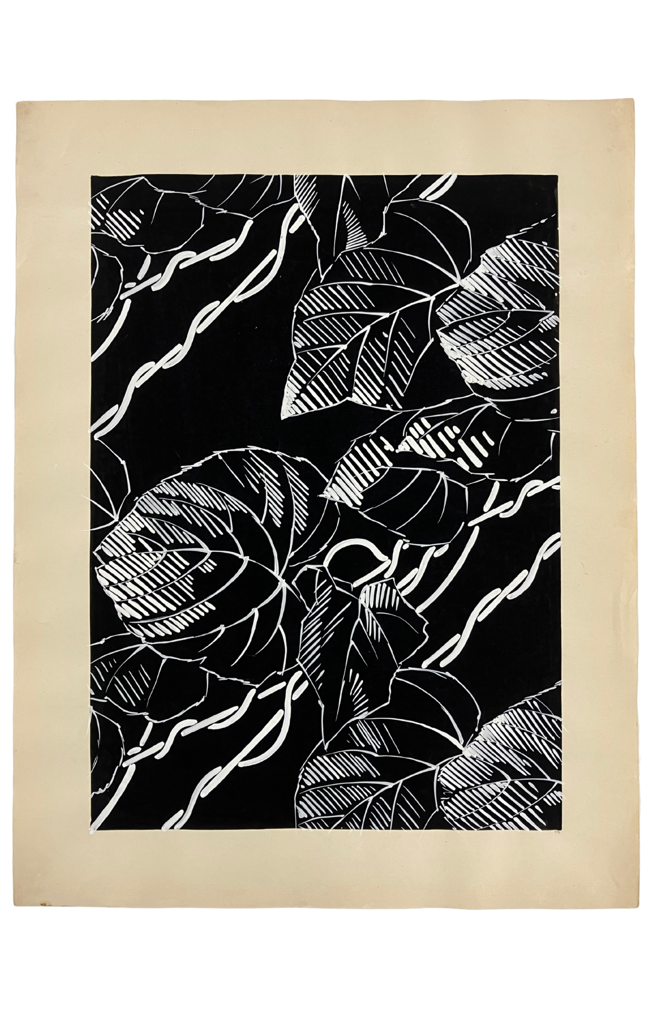 Charles Bellon (dessinateur), Dessin de fabrique, Lyon, entre 1920 et 1976. MT 2024.10.2. Don de Blanche et Bertrand Bellon, 2024. © © Lyon, musée des Tissus et Arts décoratifs – D. R. 