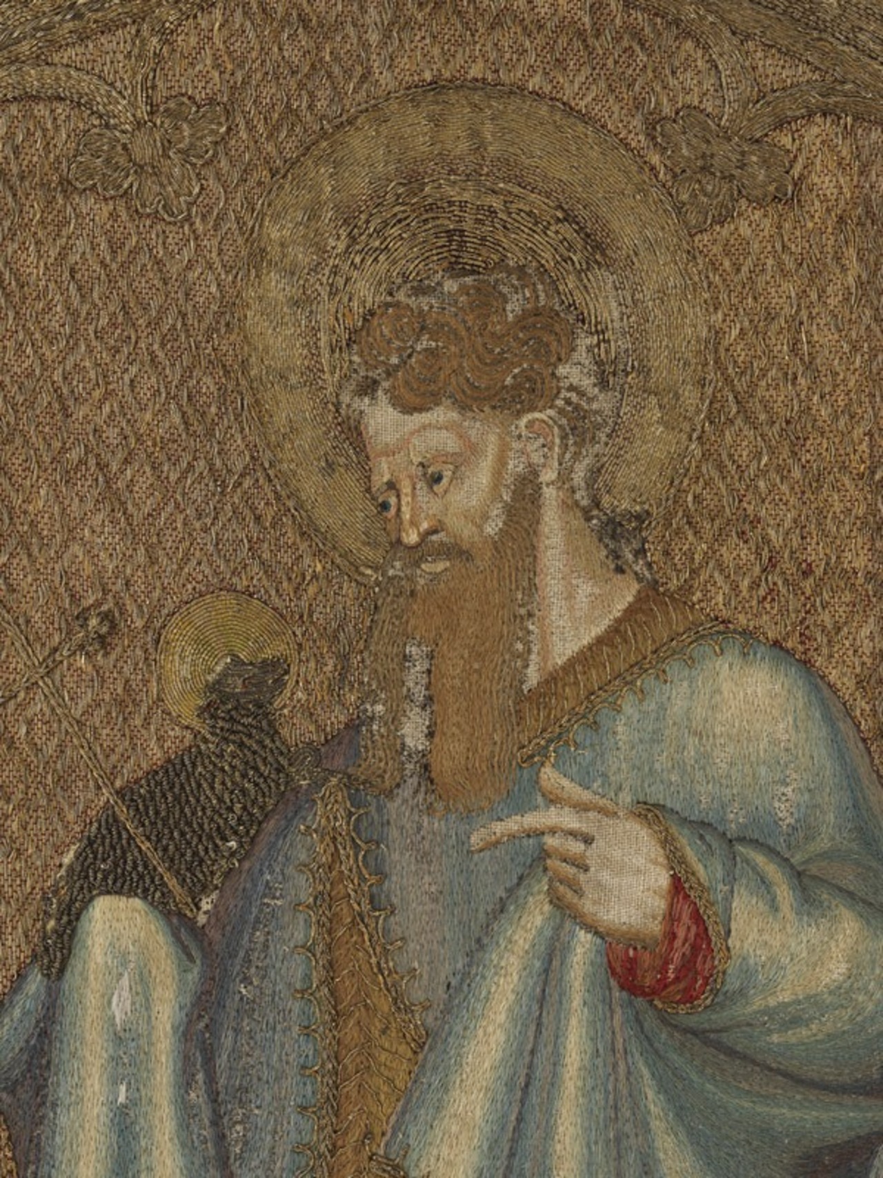 Broderie de St Jean-Baptiste, Paris, vers 1410 MT 24054. Achat auprès de Paul Récappé, 1884 © © Lyon, musée des Tissus et des Arts décoratifs — Pierre Verrier